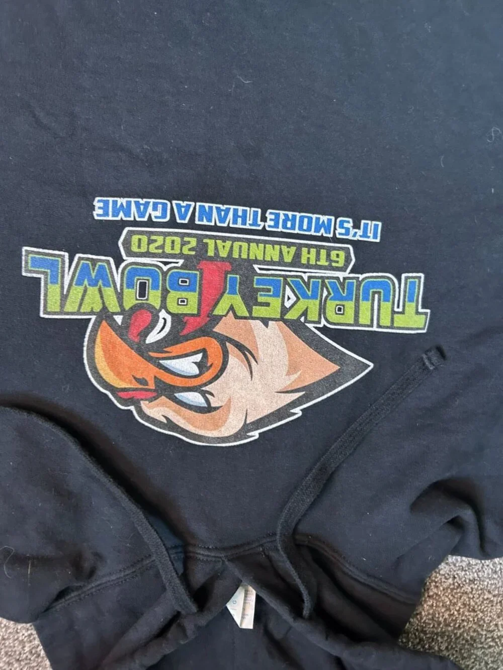 Turkey Bowl 2020 Hoodie Port & Company Black Graphic Size LG